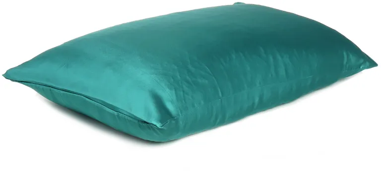 Teal Dreamy Set Of 2 Silky Satin King Pillowcases Photo 3