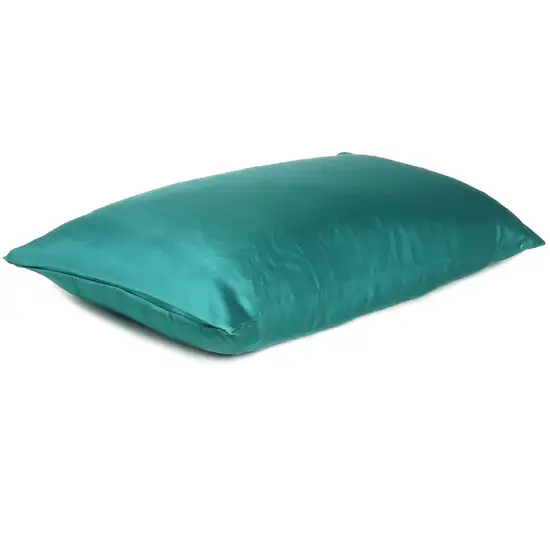 Teal Dreamy Set Of 2 Silky Satin King Pillowcases Photo 3