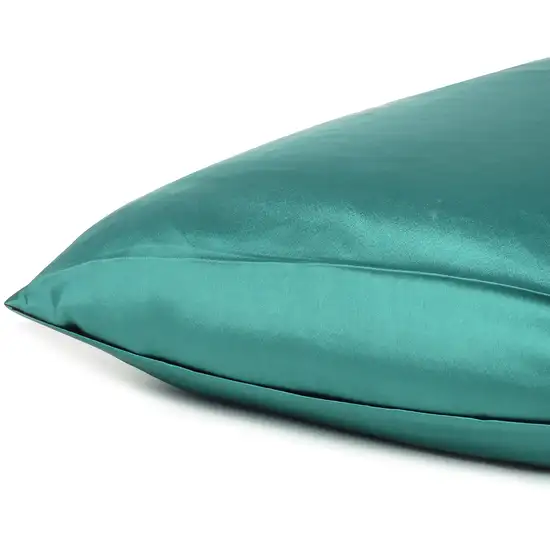 Teal Dreamy Set Of 2 Silky Satin King Pillowcases Photo 5