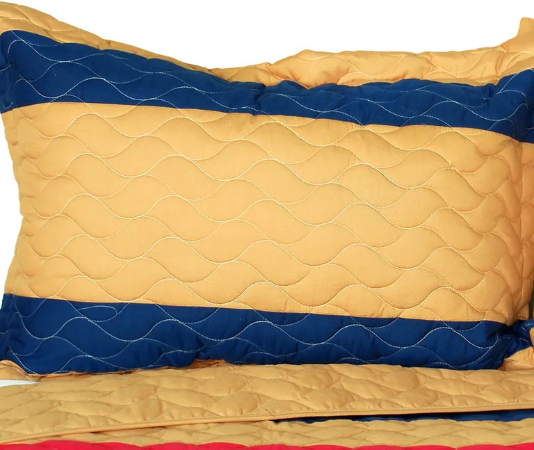 Tender Night - 3PC Vermicelli-Quilted Patchwork Quilt Set (Full/Queen Size) Photo 1