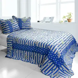 Photo of The Gift - 3PC Cotton Vermicelli-Quilted Printed Quilt Set (Full/Queen Size)