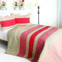 Photo of The Only Truth - 3PC Vermicelli-Quilted Patchwork Quilt Set (Full/Queen Size)