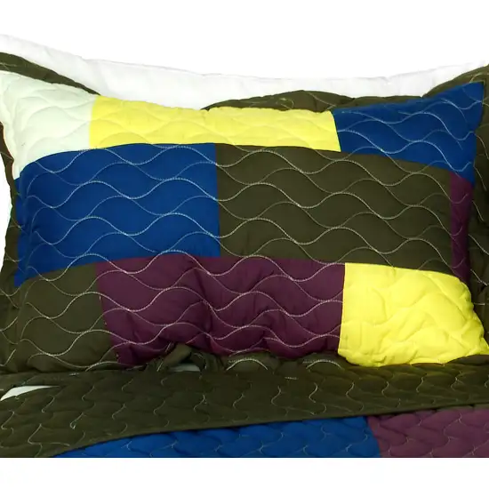 The Thousand and One Nights -  3PC Vermicelli-Quilted Patchwork Quilt Set (Full/Queen Size) Photo 2