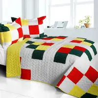 Photo of Toy Paradise - 3PC Vermicelli-Quilted Patchwork Quilt Set (Full/Queen Size)