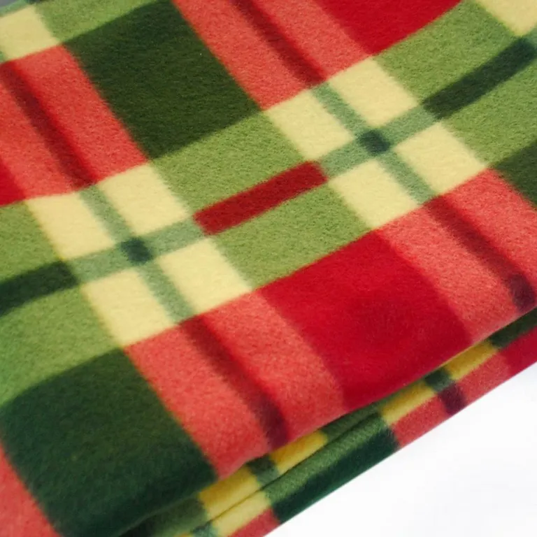 Trendy Plaids - Red/Green/Yellow - Soft Coral Fleece Throw Blanket (71 by 79 inches) Photo 3