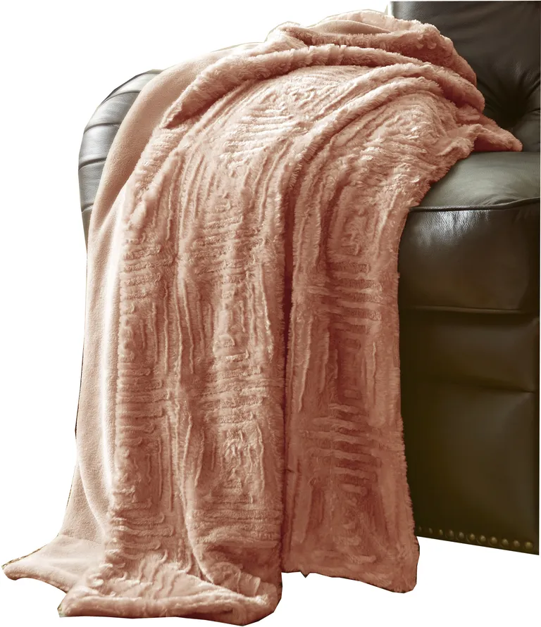 Treviso Faux Fur Throw with Fret Pattern The Urban Port Photo 1