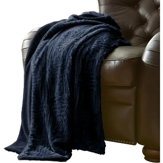 Treviso Faux Fur Throw with Fret Pattern The Urban Port Photo 1