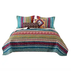 Photo of Tribal Print Full Quilt Set with Decorative Pillows