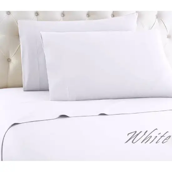 Twin 3-Piece Egyptian 100-Percent Cotton 1000 Thread Count Sheet Set - White Photo 3