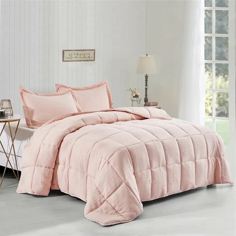 Twin Size 3 Piece Microfiber Reversible Comforter Set Photo 2