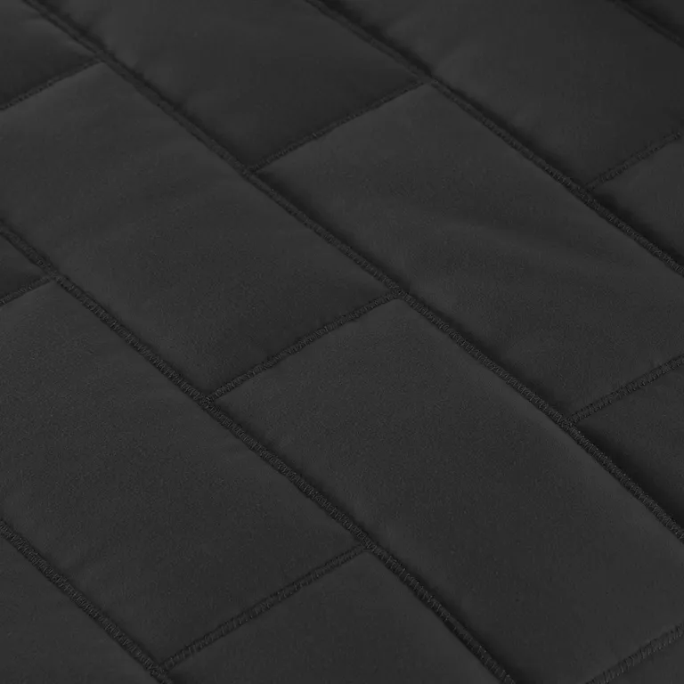 Twin/Twin XL Black Modern Brick Stitch Microfiber Reversible 2 Piece Quilt Set Photo 2