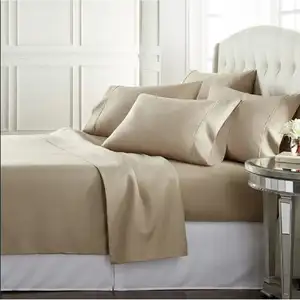 Photo of Twin size Taupe 100-Percent Egyptian Cotton 1000 Thread Count 3-Piece Sheet Set