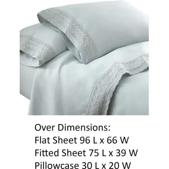 Udine 3 Piece Twin Size Crochet lace Microfiber Sheet Set The Urban Port Photo 3