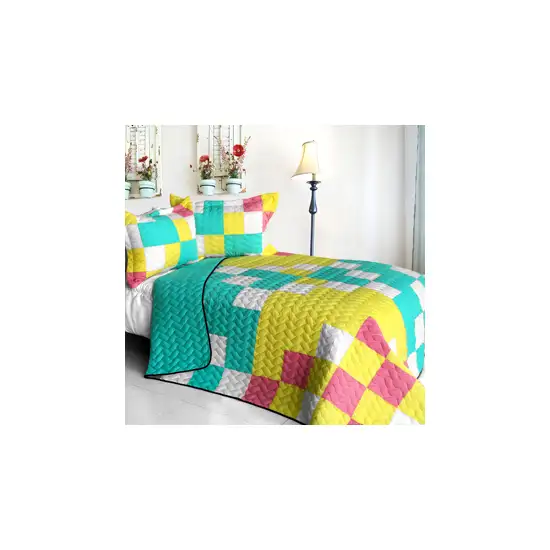 Unforgettable Start -  3PC Vermicelli - Quilted Patchwork Quilt Set (Full/Queen Size) Photo 2