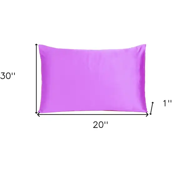 Violet Dreamy Set Of 2 Silky Satin Queen Pillowcases Photo 8