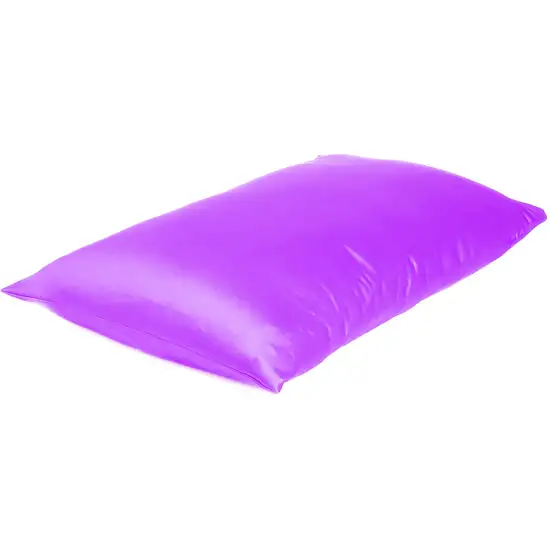 Violet Dreamy Set Of 2 Silky Satin Queen Pillowcases Photo 2