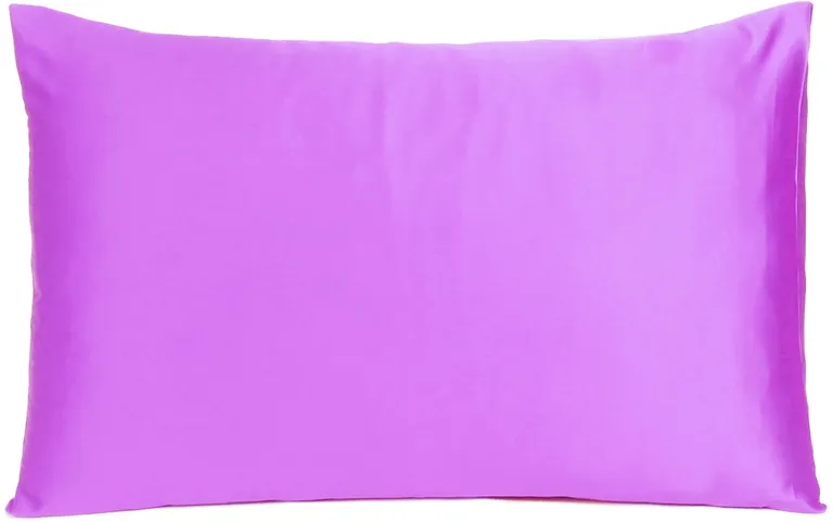 Violet Dreamy Set Of 2 Silky Satin Queen Pillowcases Photo 1