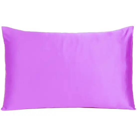 Violet Dreamy Set Of 2 Silky Satin Queen Pillowcases Photo 1