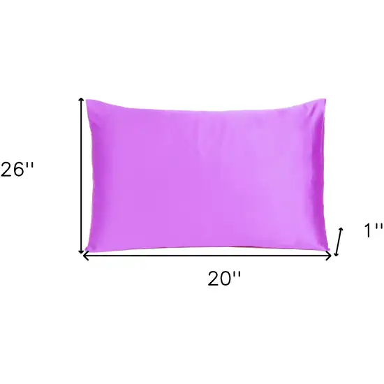 Violet Dreamy Set Of 2 Silky Satin Standard Pillowcases Photo 8