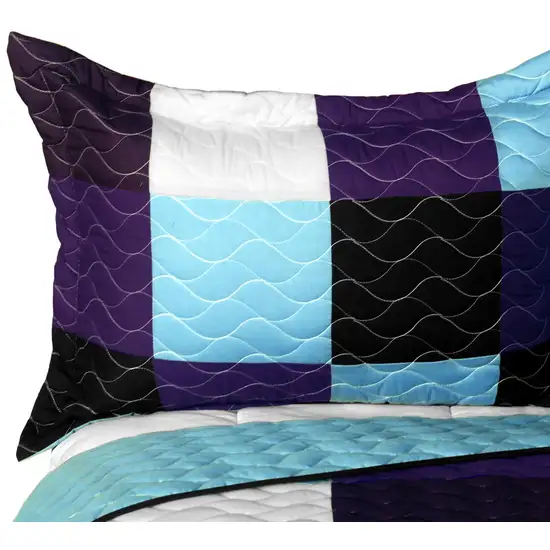 Voilet Diamonds -  3PC Vermicelli - Quilted Patchwork Quilt Set (Full/Queen Size) Photo 3