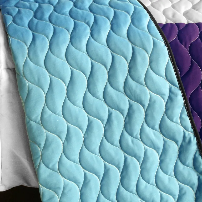 Voilet Diamonds - 3PC Vermicelli - Quilted Patchwork Quilt Set (Full/Queen Size) Photo 3