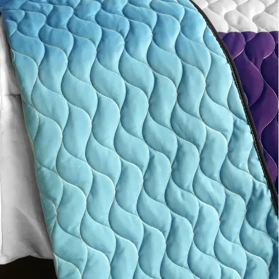 Voilet Diamonds -  3PC Vermicelli - Quilted Patchwork Quilt Set (Full/Queen Size) Photo 4