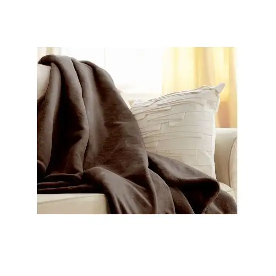 Walnut Brown Cuddle Microplush Heated Electric Warming Throw Blanket Photo 1