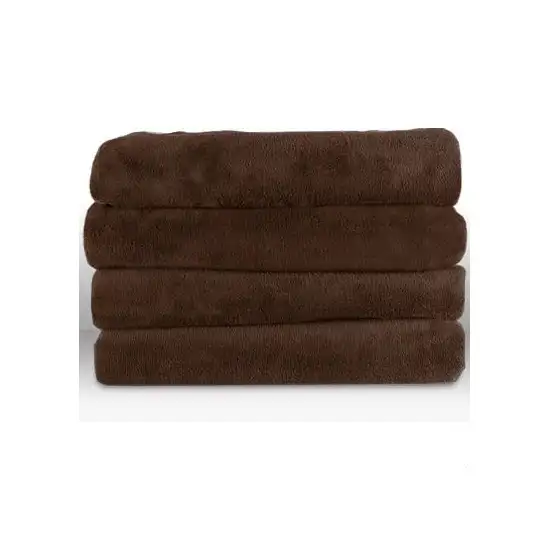 Walnut Brown Cuddle Microplush Heated Electric Warming Throw Blanket Photo 2