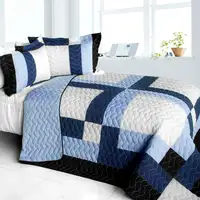 Photo of Watermark - 3PC Vermicelli - Quilted Patchwork Quilt Set (Full/Queen Size)