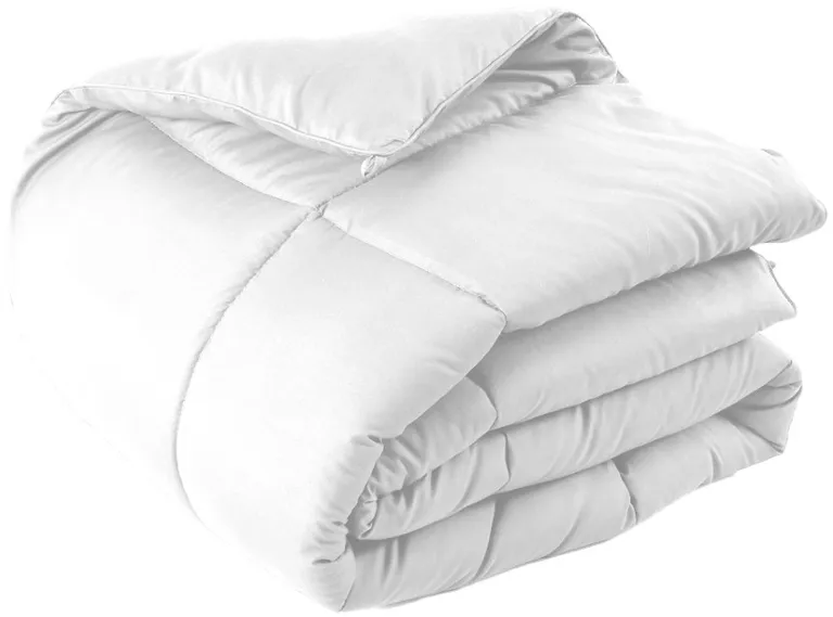 White  Box Stitch Microfiber Down Alternative Comforter Photo 2