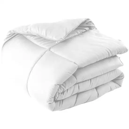 White  Box Stitch Microfiber Down Alternative Comforter Photo 2