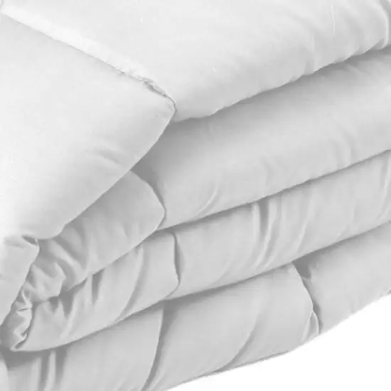 White  Box Stitch Microfiber Down Alternative Comforter Photo 3