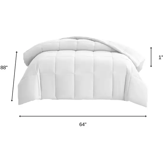 White  Box Stitch Microfiber Down Alternative Comforter Photo 9