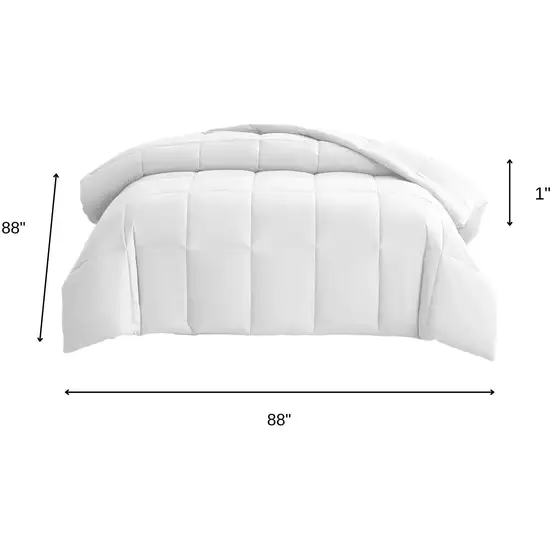 White  Box Stitch Microfiber Down Alternative Comforter Photo 9