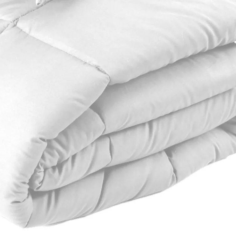 White  Box Stitch Microfiber Down Alternative Comforter Photo 4