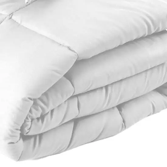 White  Box Stitch Microfiber Down Alternative Comforter Photo 4