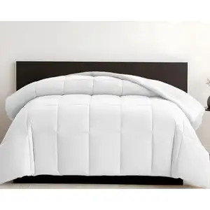 Photo of White  Box Stitch Microfiber Down Alternative Comforter