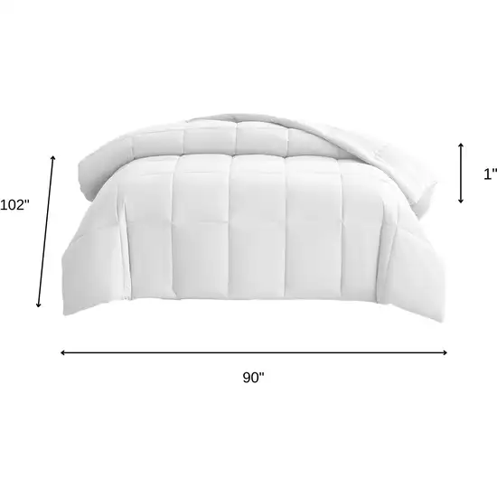 White  Box Stitch Microfiber Down Alternative Comforter Photo 9