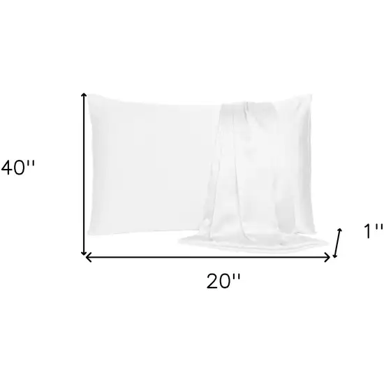 White Dreamy Set Of 2 Silky Satin King Pillowcases Photo 8