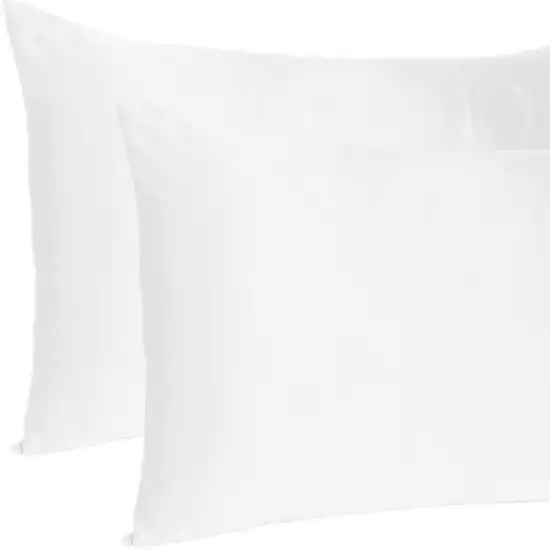 White Dreamy Set Of 2 Silky Satin King Pillowcases Photo 7