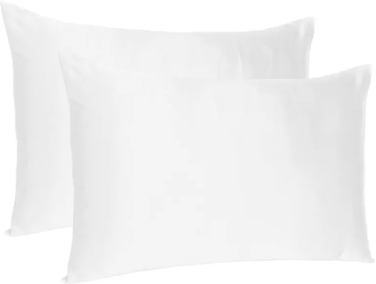 White Dreamy Set Of 2 Silky Satin King Pillowcases Photo 5