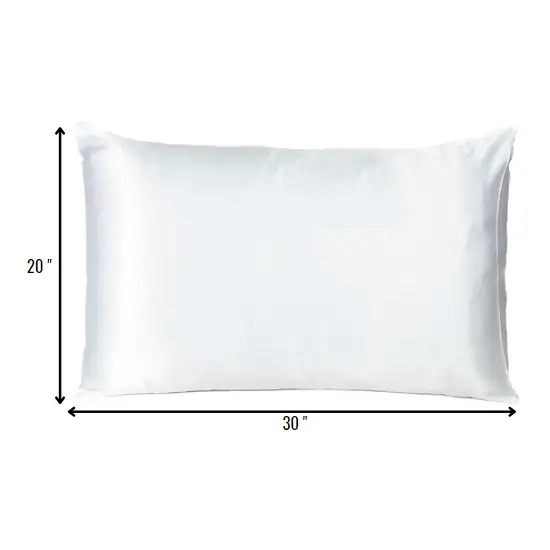 White Dreamy Set Of 2 Silky Satin Queen Pillowcases Photo 8