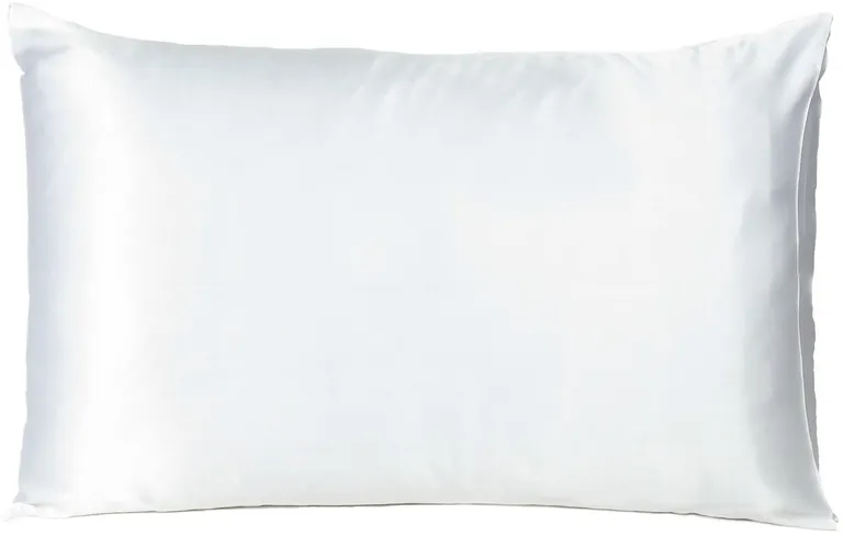 White Dreamy Set Of 2 Silky Satin Queen Pillowcases Photo 3