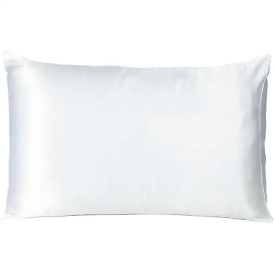 White Dreamy Set Of 2 Silky Satin Queen Pillowcases Photo 3