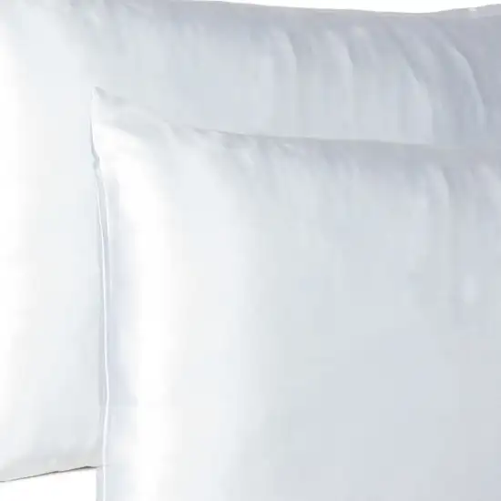 White Dreamy Set Of 2 Silky Satin Queen Pillowcases Photo 6