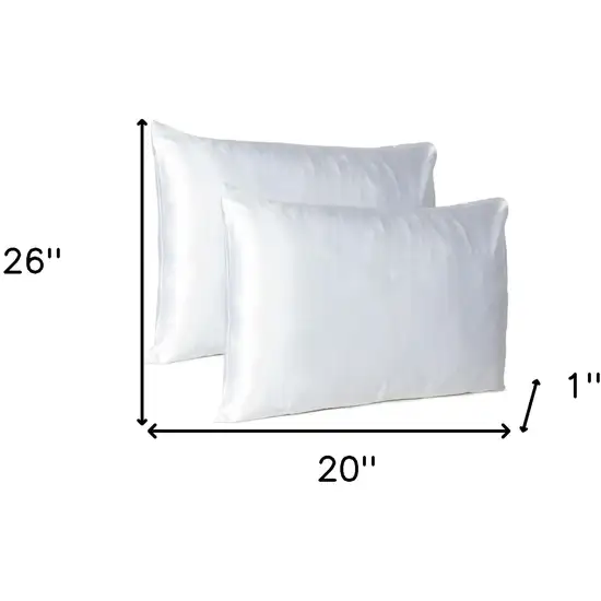 White Dreamy Set Of 2 Silky Satin Standard Pillowcases Photo 8