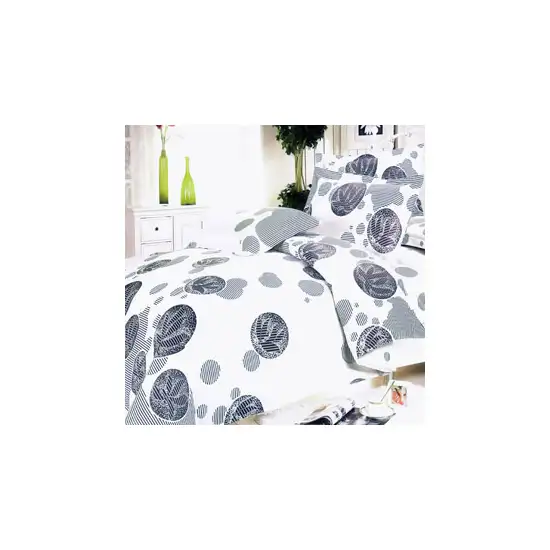 White Gray Marbles -  100% Cotton 5PC Comforter Set (Full Size) Photo 2
