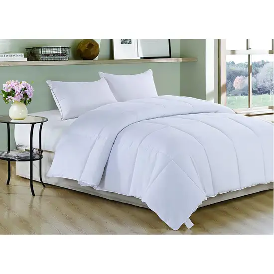 White Medium Weight Hypoallergenic Twin Down Alternative Comforter Duvet Insert Photo 6