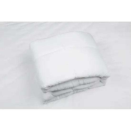 White Medium Weight Hypoallergenic Twin Down Alternative Comforter Duvet Insert Photo 2