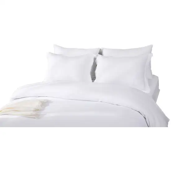 White  Microfiber 1400 Thread Count Machine Washable Duvet Cover Set Photo 3